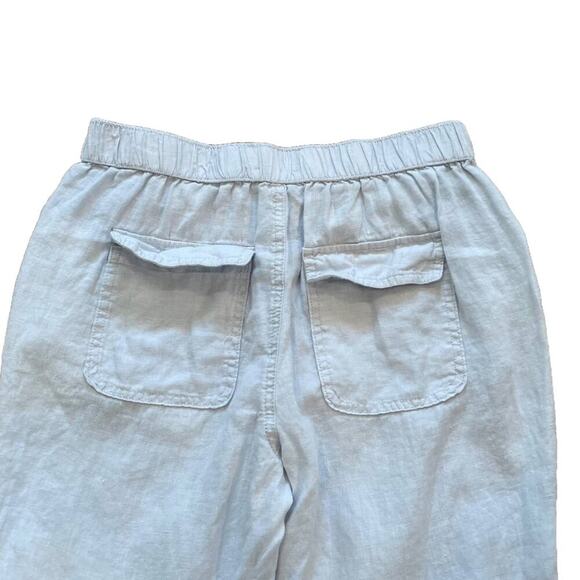 Nicole Miller Pale Blue / Baby Blue Pull on Linen Pants, Flap Pockets, Size S - Picture 4 of 10